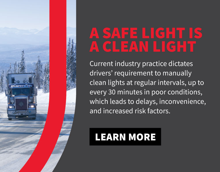 Current industry practice dictates drivers’ requirement to manually clean lights at regular intervals.